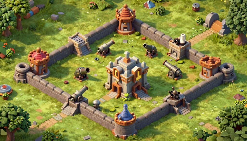 Clash of Clans Town Hall 4 Defensive Elements